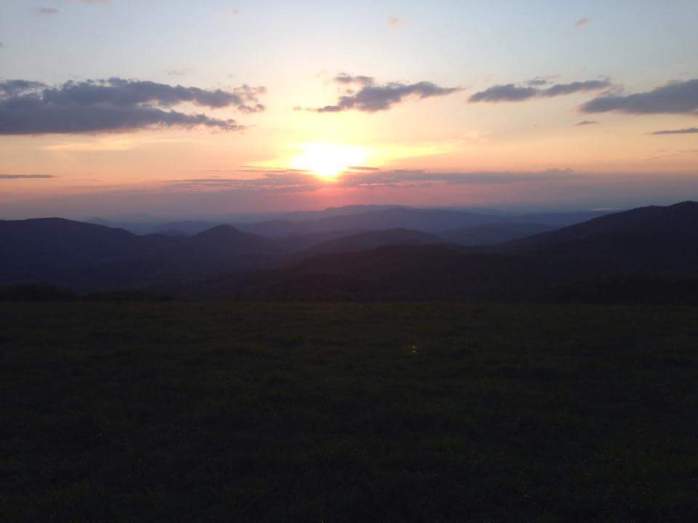 Sun sets over Max Patch